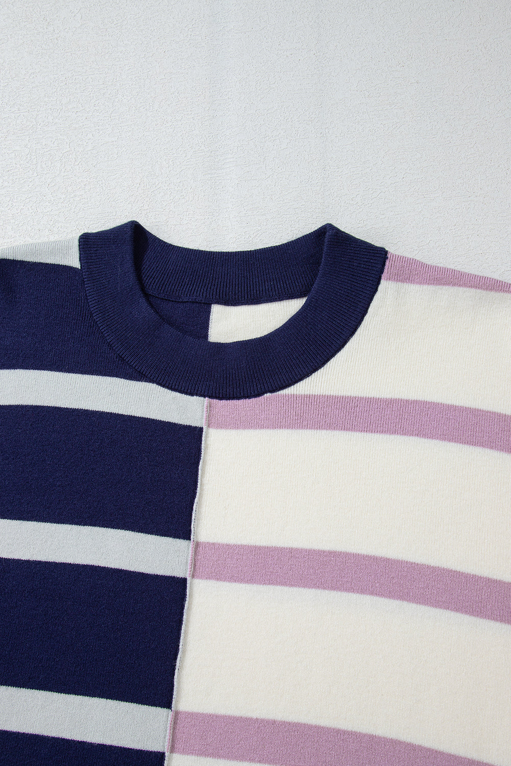 Light French Beige Colorblock Oversized Sweater