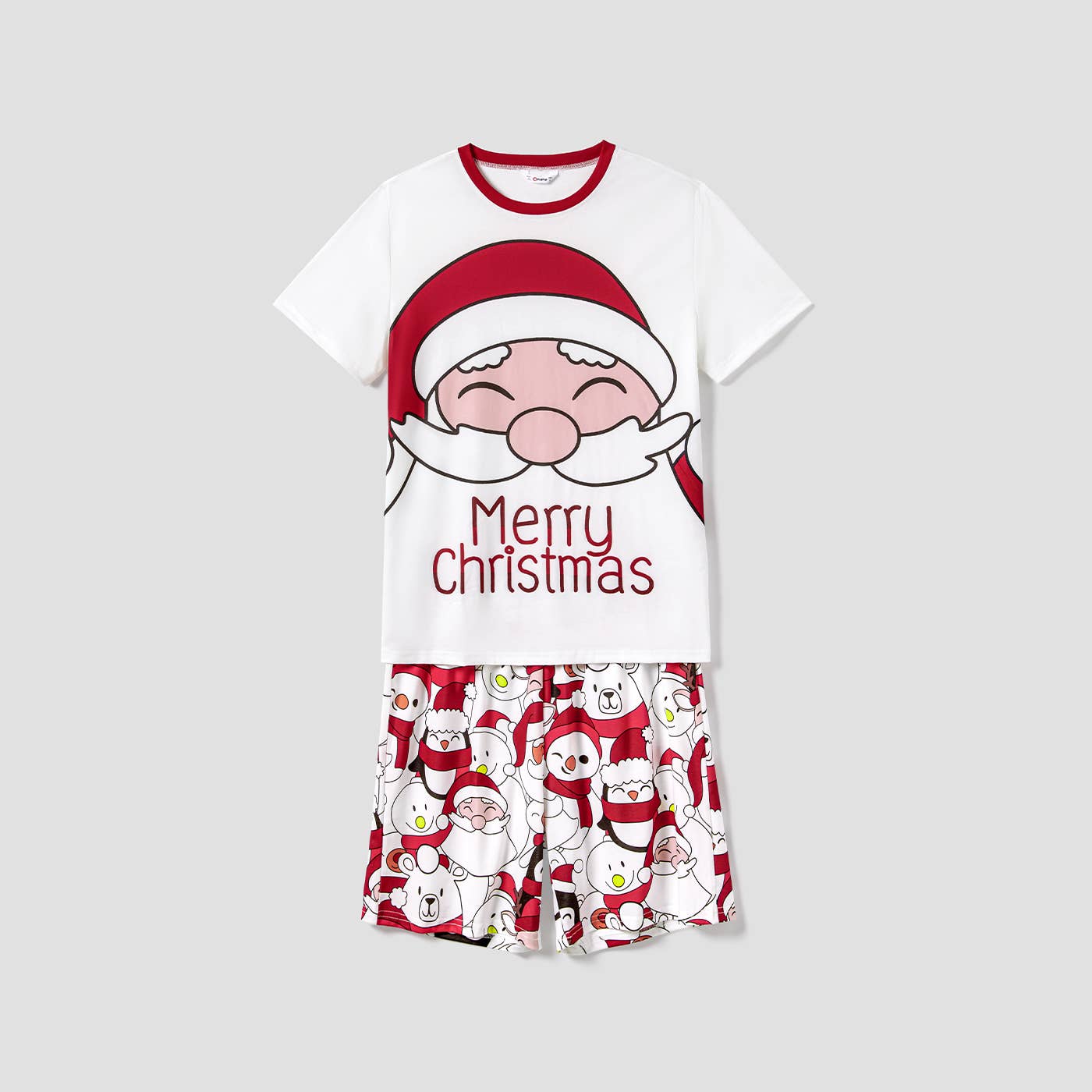 Christmas Santa and Snowman Family T-shirts & Shorts Pajamas
