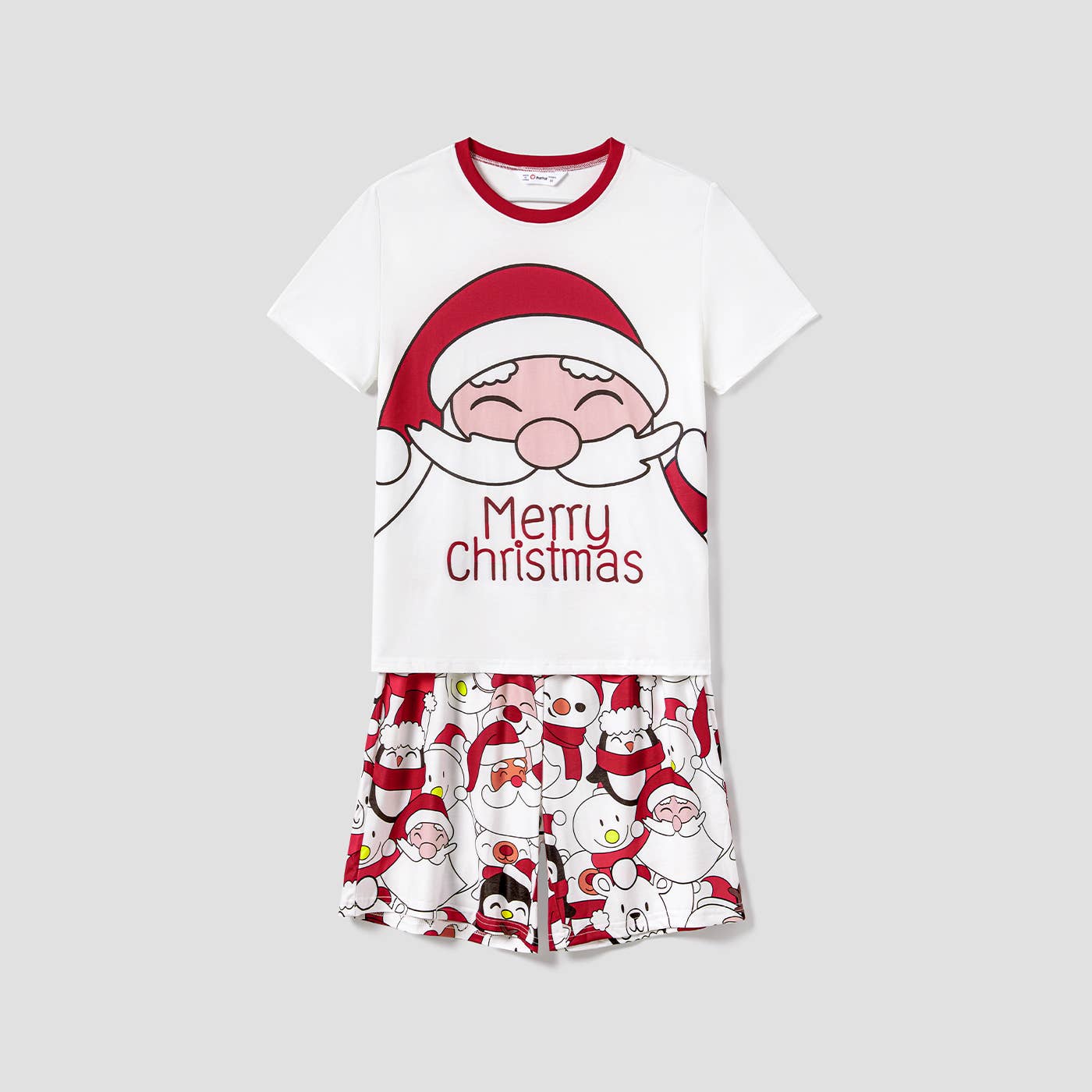 Christmas Santa and Snowman Family T-shirts & Shorts Pajamas